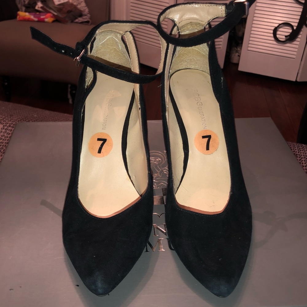 BCBG Black Suede Heels